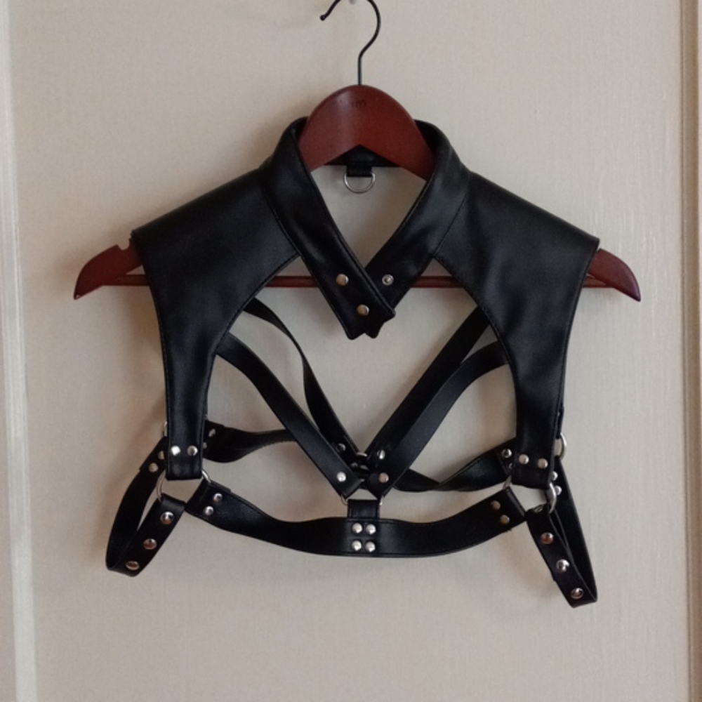 Faux leather harness